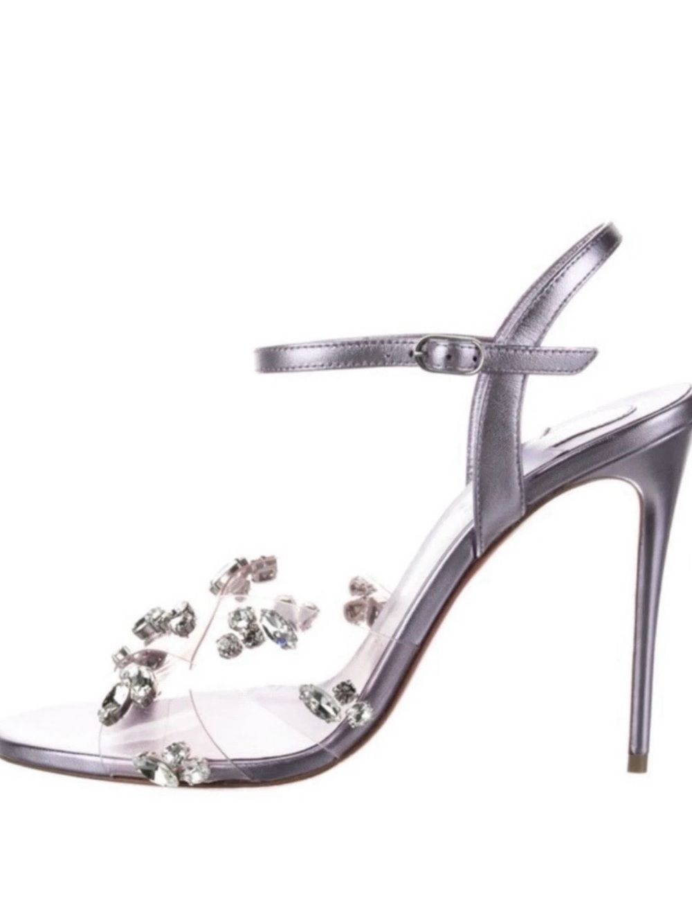 Christian Louboutin Lilac Crystal-Embellished Ankle-Strap Heels - Picture 6 of 9